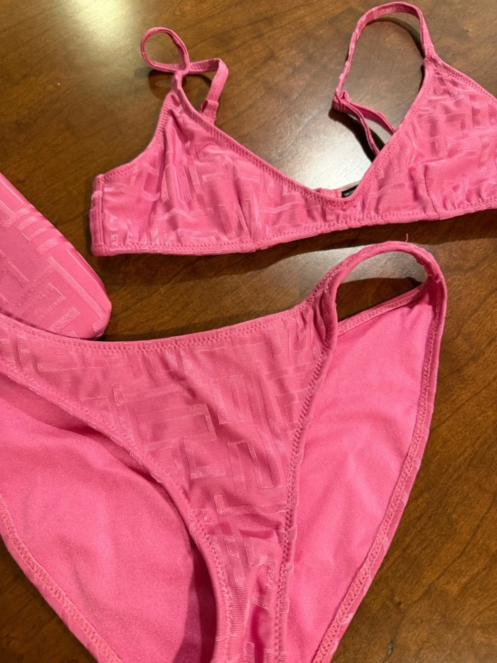 triangl swimwear Pink Bikini Set with Matching Pouch